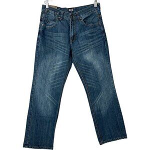 F.U.S.A.I 1997 Vintage Medium Wash Straight Leg Denim Jeans (32)